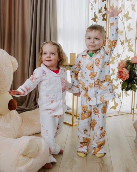 Піжама з фланелі ведмедики з блакитним Spovuvashka 74 1OP31674 фото